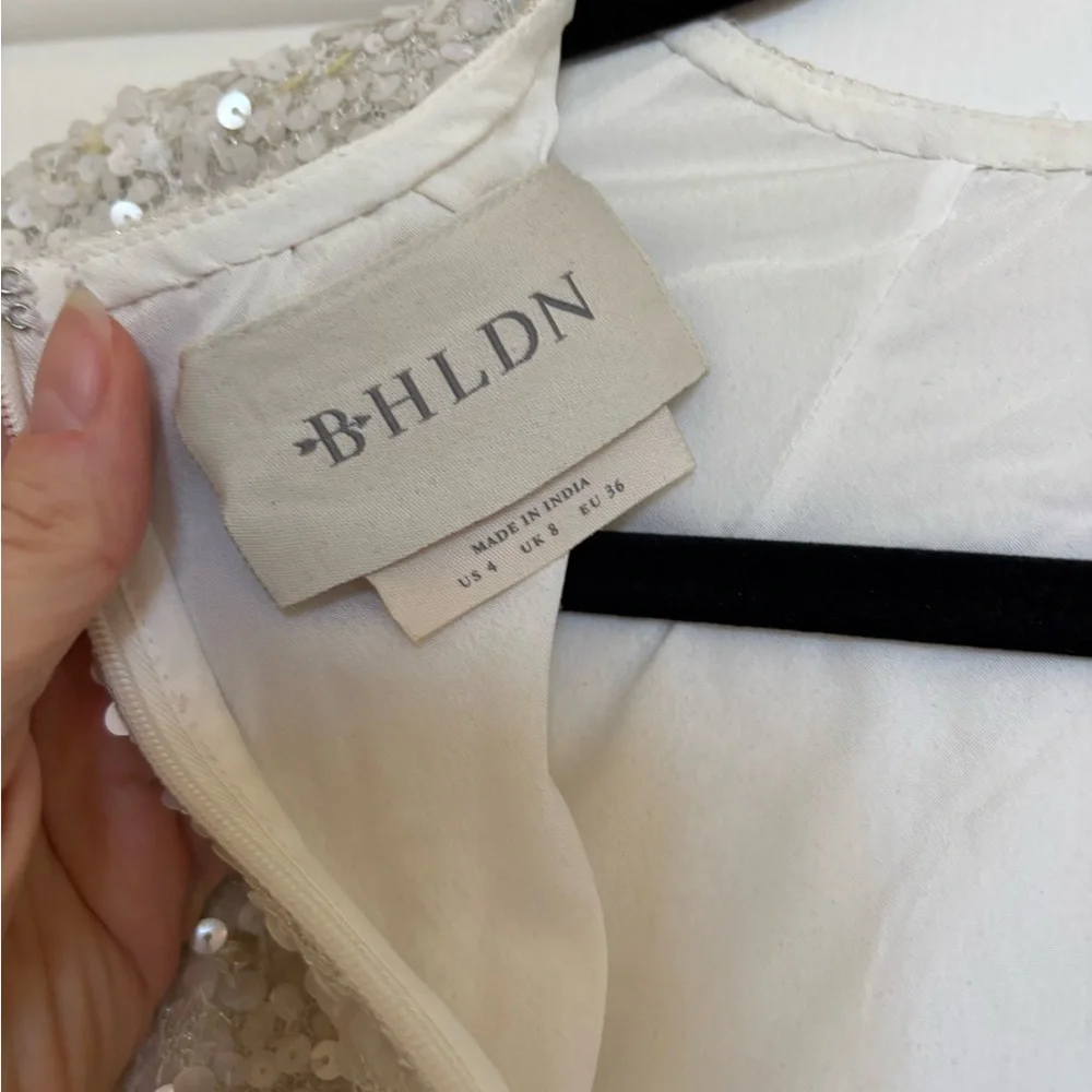 BHLDN Goldie Silver Sequin Embellished Dress - Picture 4 of 4